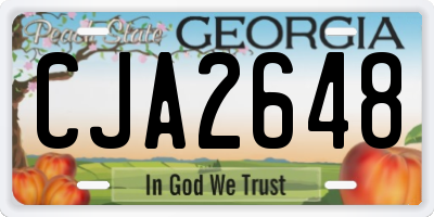 GA license plate CJA2648