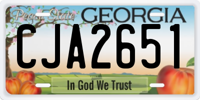 GA license plate CJA2651
