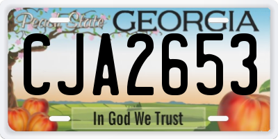 GA license plate CJA2653