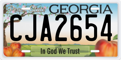 GA license plate CJA2654