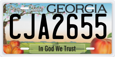GA license plate CJA2655