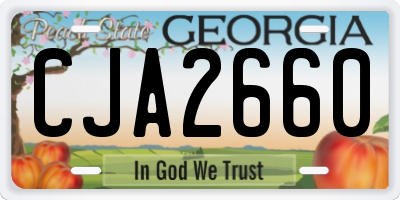 GA license plate CJA2660
