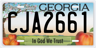 GA license plate CJA2661