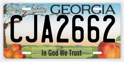 GA license plate CJA2662