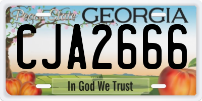 GA license plate CJA2666