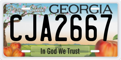 GA license plate CJA2667