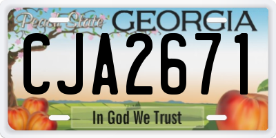 GA license plate CJA2671