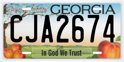 GA license plate CJA2674