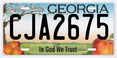 GA license plate CJA2675