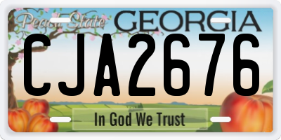 GA license plate CJA2676