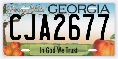 GA license plate CJA2677