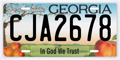 GA license plate CJA2678