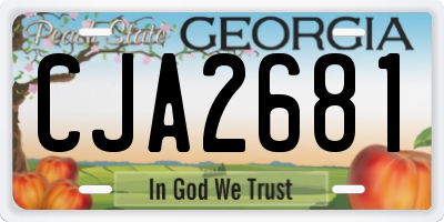 GA license plate CJA2681