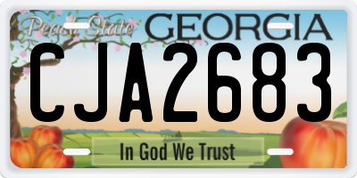 GA license plate CJA2683