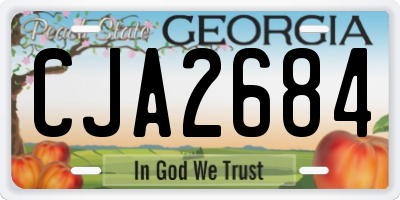 GA license plate CJA2684