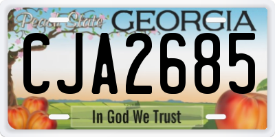 GA license plate CJA2685