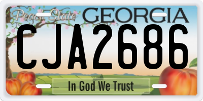 GA license plate CJA2686