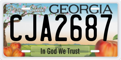 GA license plate CJA2687