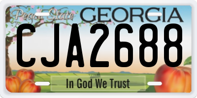GA license plate CJA2688