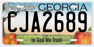 GA license plate CJA2689