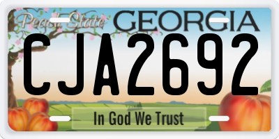 GA license plate CJA2692