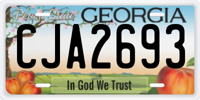 GA license plate CJA2693