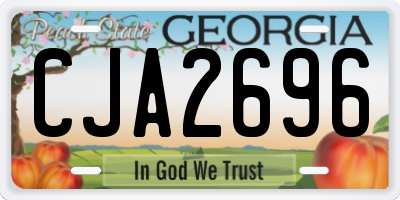 GA license plate CJA2696
