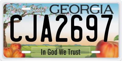 GA license plate CJA2697