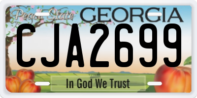 GA license plate CJA2699
