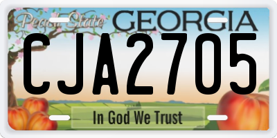 GA license plate CJA2705
