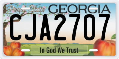 GA license plate CJA2707