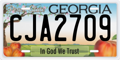 GA license plate CJA2709
