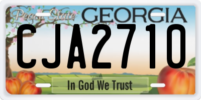 GA license plate CJA2710