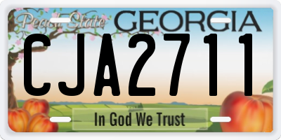 GA license plate CJA2711