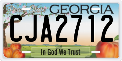 GA license plate CJA2712