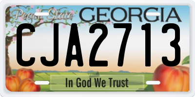 GA license plate CJA2713