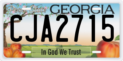 GA license plate CJA2715
