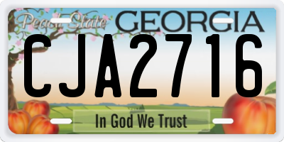 GA license plate CJA2716