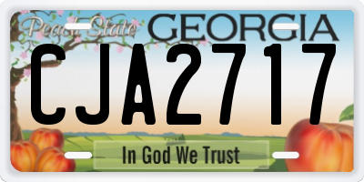 GA license plate CJA2717