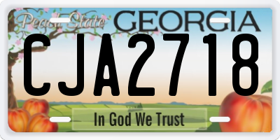 GA license plate CJA2718