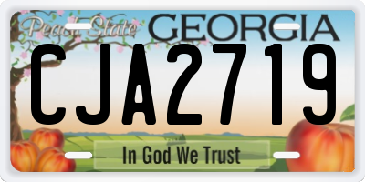 GA license plate CJA2719