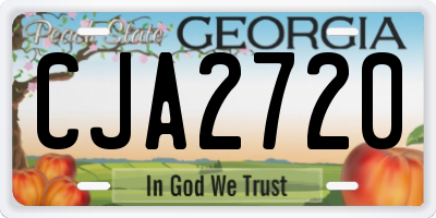 GA license plate CJA2720