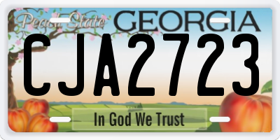 GA license plate CJA2723