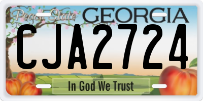 GA license plate CJA2724