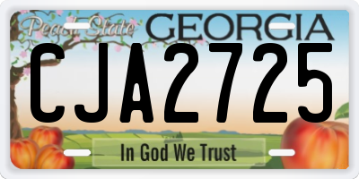 GA license plate CJA2725