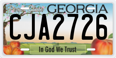 GA license plate CJA2726