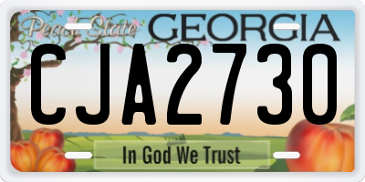 GA license plate CJA2730