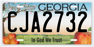 GA license plate CJA2732