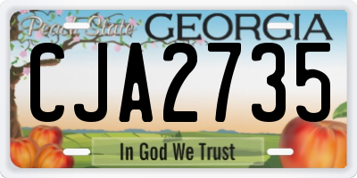 GA license plate CJA2735