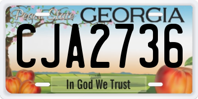 GA license plate CJA2736